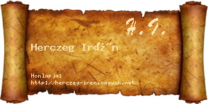 Herczeg Irén névjegykártya